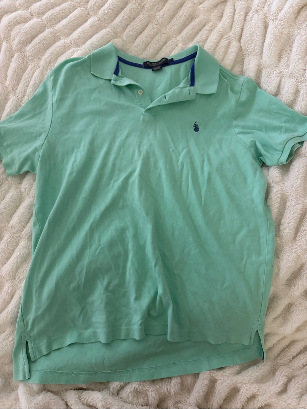 U.S. Polo Assn. Mint Green Polo Shirt with Navy Logo